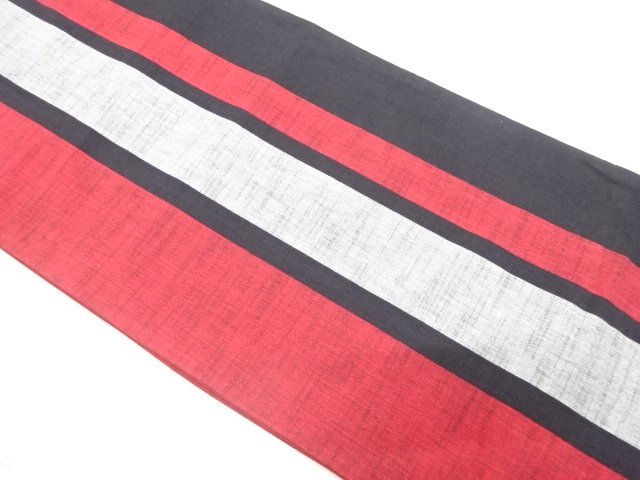 SALE!! JAPANESE FUKURO OBI / UNUSED / TSUMUGI / WOVEN STRIPE(NON-TAILORED)