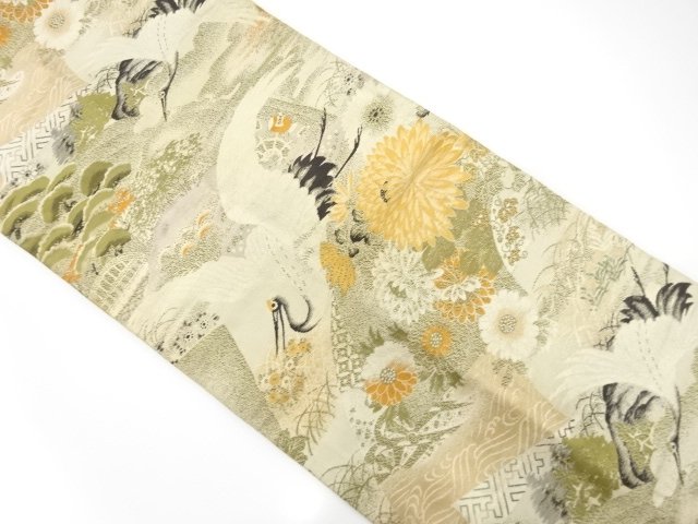 JAPANESE KIMONO / ANTIQUE NAGOYA OBI / SILK / WOVEN KIKU