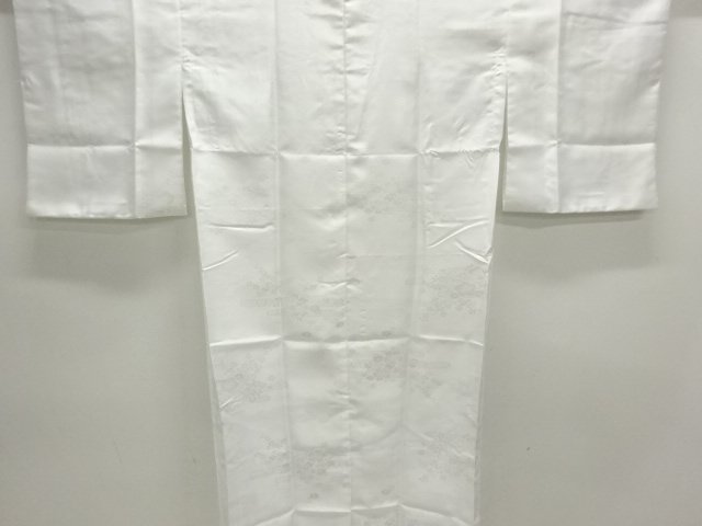 ヱ霞に花模様織出し単衣長襦袢