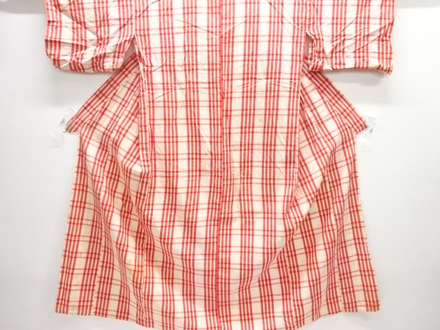 JAPANESE KIMONO / ANTIQUE HITOE KIMONO / COTTON / GRID
