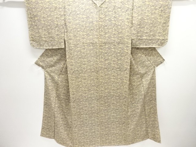 竹笹に雀模様小紋着物