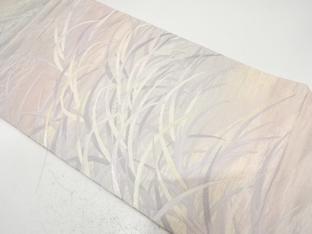 草葉模様織り出し　袋帯