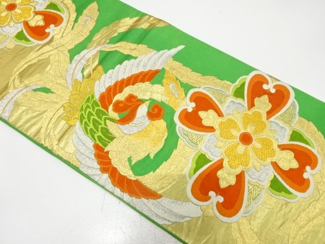 アンティーク　鳳凰に華紋織り出し袋帯（材料）
