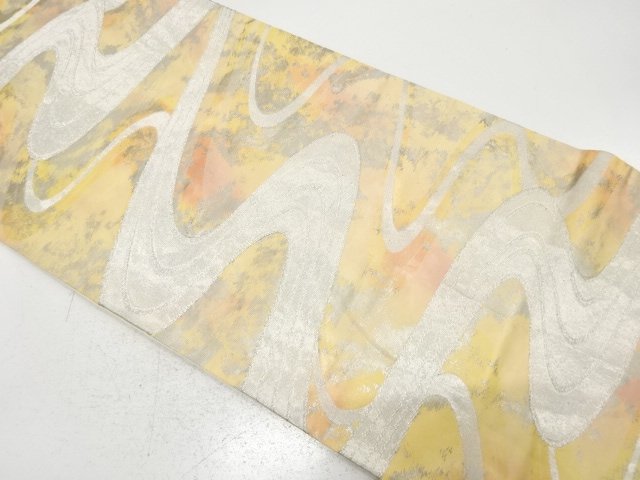 引箔　流水模様織り出し　袋帯