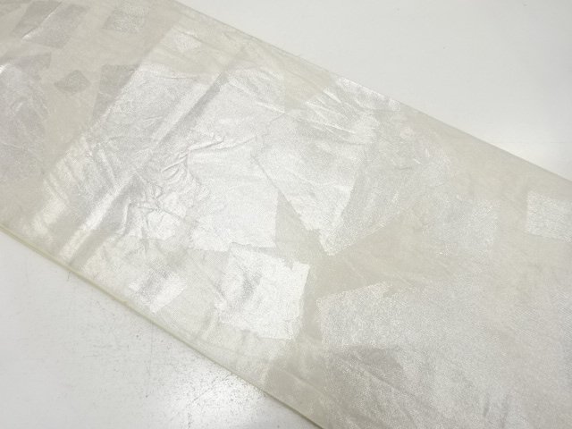 川島織物製　破れ色紙模様織り出し　袋帯