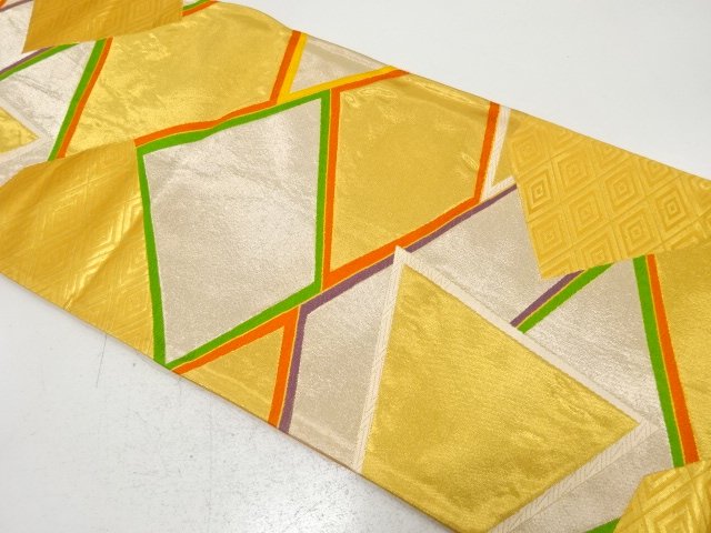 切りばめ風　重ね菱模様織り出し　袋帯