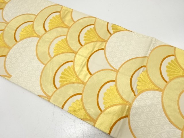 アンティーク　菊青海波模様織り出し袋帯（材料）
