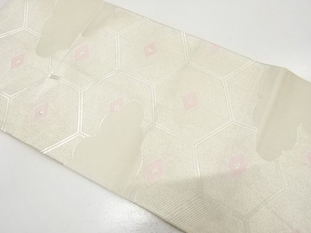 アンティーク　雲に重ね亀甲模様織り出し袋帯（材料）