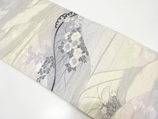 JAPANESE FUKURO OBI / WOVEN FLORAL PLANTS