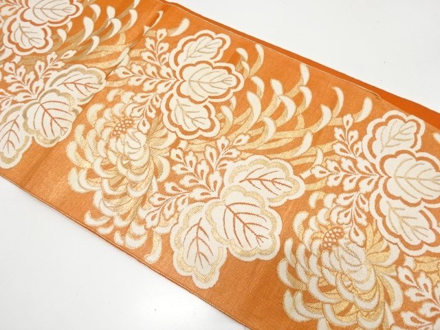 アンティーク　桐に菊模様織り出し袋帯（材料）
