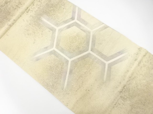JAPANESE HIRAKI NAGOYA OBI / WOVEN KIKKO PATTERN