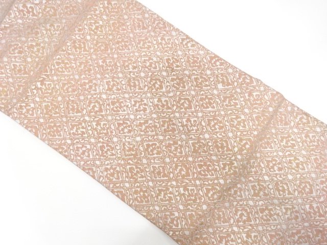 JAPANESE KIMONO / ANTIQUE NAGOYA OBI / SILK / WOVEN FLOWER