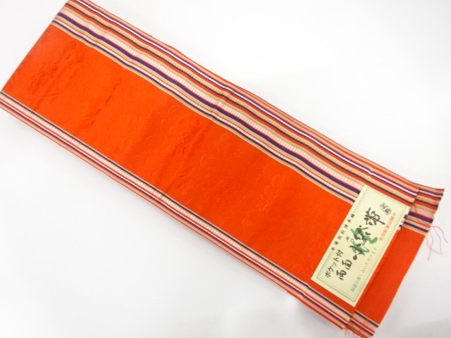JAPANESE HANHABA OBI / CHIKUZEN HAKATA / WOVEN PEONY