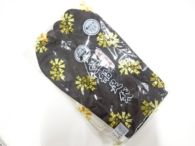 JAPANESE KIMONO / UNUSED FUKUSUKE MENS BLACK TABI SOCKS (25 CM / 4-PLY