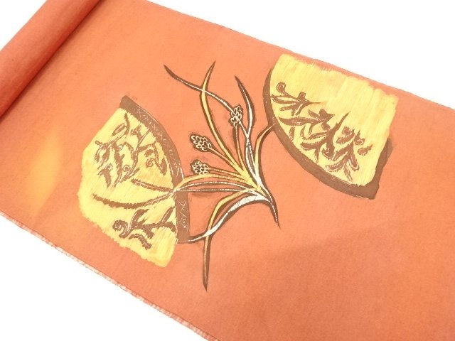 JAPANESE KIMONO / ANTIQUE BOLT FOR NAGOYA OBI / SILK / JODAI TSUMUGI