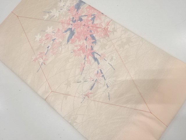 未使用品　楓模様織り出し　名古屋帯