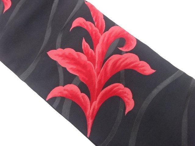 JAPANESEKIMONO / ANTIQUE LEAF PATTERN WOVEN NAGOYA OBI (MAY BE WORN)