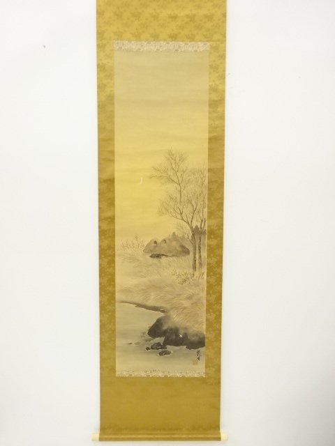 JAPANESE COLLECTIBLE / LANDSCAPE BY RYUSEI / HANGING SCROLL SILK