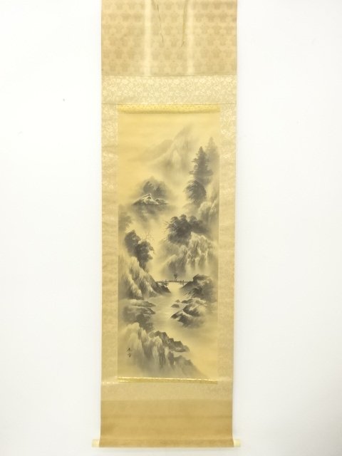 JAPANESE COLLECTIBLE / HANGING SCROLL / INK / LANDSCAPE BY SHUNSHO / H