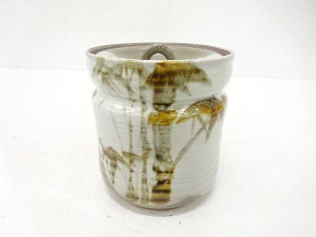 JAPANESE COLLECTIBLE / WATER JAR / BAMBOO DESIGN / RYUZAN-ZUKURI