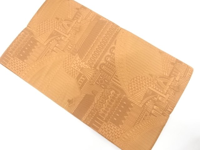 未使用品　ふくれ織　宮殿模様織り出し　袋帯