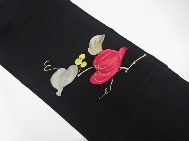 JAPANESEKIMONO / ANTIQUE NAGOYA OBI (WEARABLE) / A WOVEN BRANCH-NUT PA