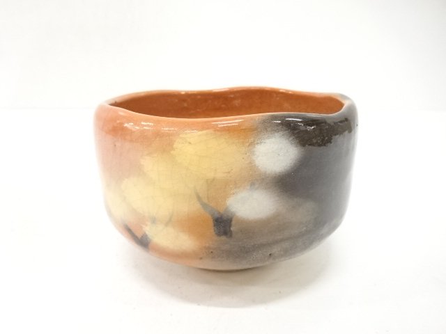 JAPANESE COLLECTIBLE / AKARAKU TEA BOWL / RAKU WARE / KATSURAGAMA-ZUKU
