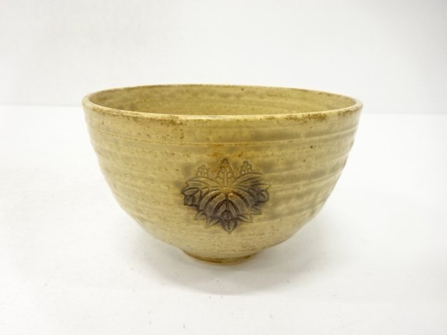 紀州焼　葵窯造　桐文　茶碗