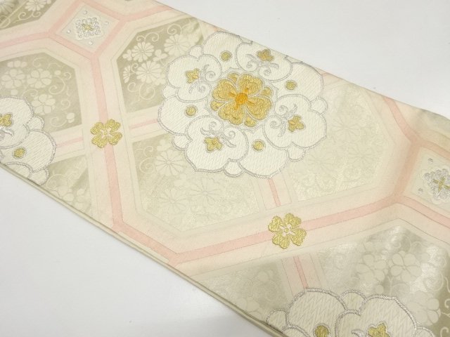 アンティーク　花蜀江模様織り出し袋帯（材料）