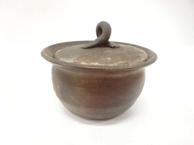 SALE!! 作家物　備前焼　蓋物(保護箱付)