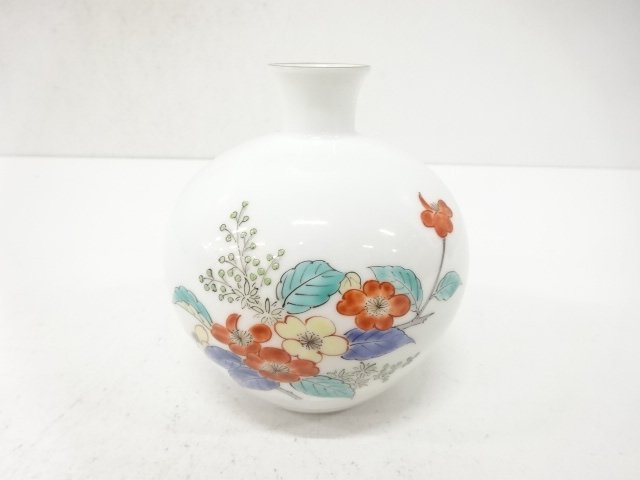 人間国宝　酒井田柿右衛門造　錦　花画　一輪生