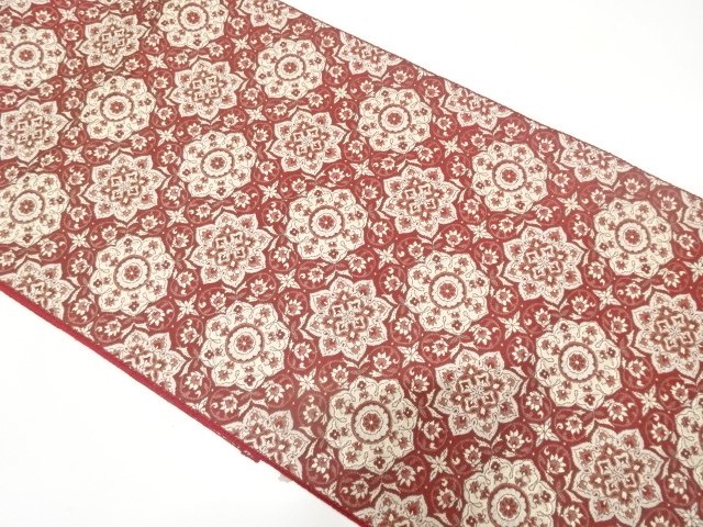 JAPANESE KIMONO / ANTIQUE NAGOYA OBI / SILK / WOVEN FLORAL CREST