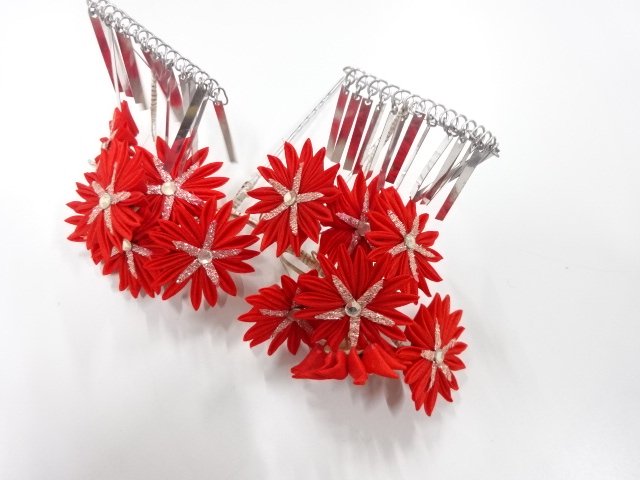 JAPANESE KIMONO / ANTIQUE PINCHED WORK - BIRABIRA HAIR ACCESSORY