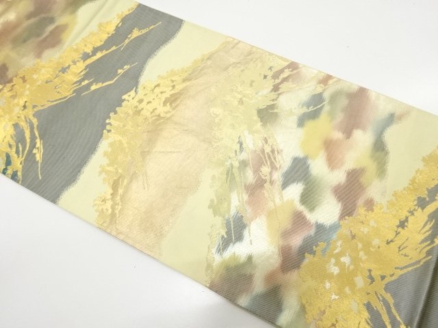 アンティーク　山並模様織り出し袋帯（材料）