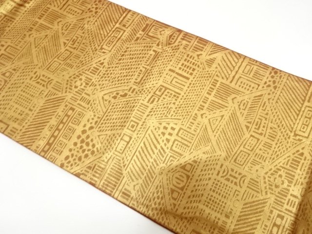 JAPANESE KIMONO / HOUSE PATTERN WEAVING FUKURO OBI