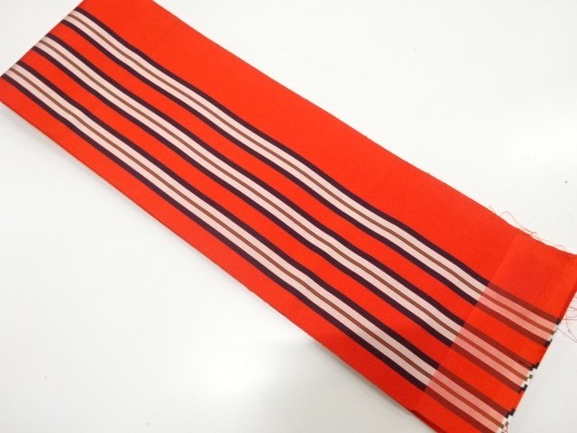 JAPANESE KIMONO / CHIKUZEN HAKATA STRIPE PATTERN WEAVING SINGLE HANHAB
