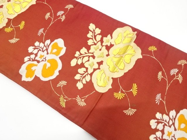 JAPANESEKIMONO / ANTIQUE PAULOWNIA PATTERN WOVEN NAGOYA OBI (WEARABLE)