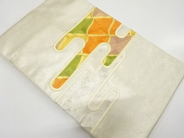 JAPANESE KIMONO / UNUSED NAGOYA OBI / EMBROIDERY / EGASUMI 