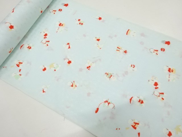 アンティーク　御所人形模様　長襦袢地反物