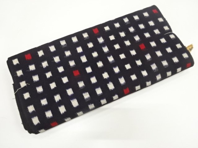 JAPANESE KIMONO / ANTIQUE MASU PATTERN WOVEN OME KIMONO ARAIHARI
