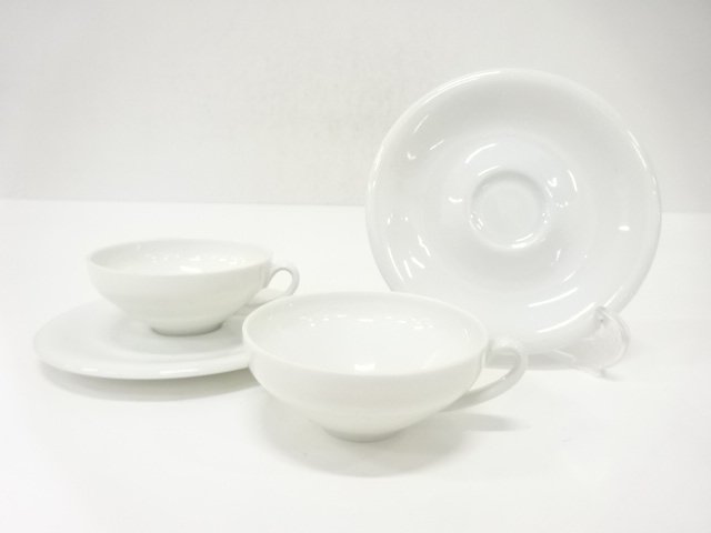 JAPANESE COLLECTIBLE / RICHARD GINORI WHITE CUP / SAUCER PAIR WESTERN 