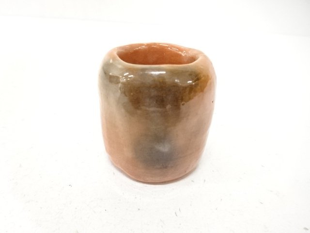JAPANESE COLLECTIBLE / ARTIST-MADE AKA-RAKU LID REST