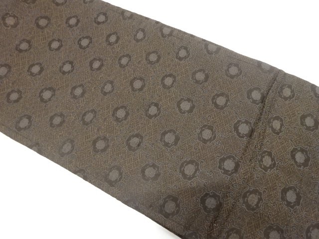 JAPANESE KIMONO / ANTIQUE FLORAL ARABESQUE / CLASSIC PATTERN WEAVE MAR