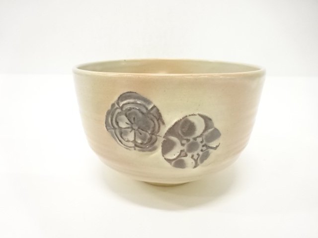 作家物　花文　茶碗(保護箱付)