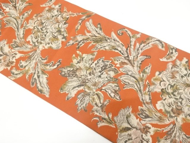 アンティーク　唐花模様織り出し名古屋帯（着用可）