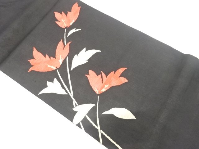 JAPANESEKIMONO / ANTIQUE KIMONO FOR SUMMER FLORAL PATTERN WOVEN NAGOYA