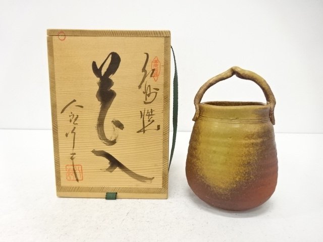JAPANESE TEA CEREMONY / KISHU WARE HANAIRE FLOWER VASE / ARTISAN WORK