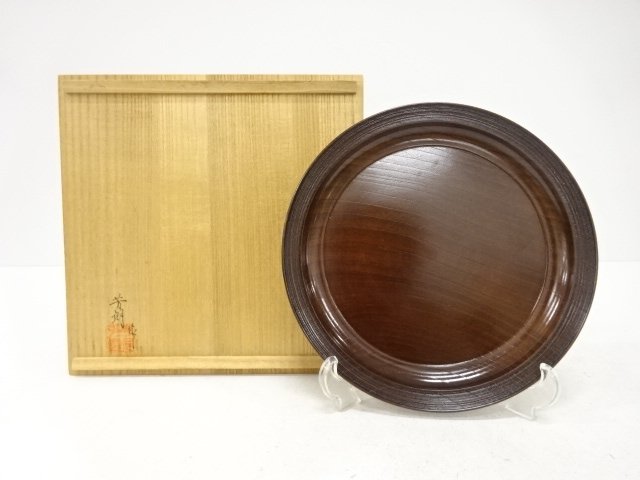 JAPANESE COLLECTIBLE / TRAY / KEYAKIJINDAINURI LACQUERY / ARTISAN WORK 