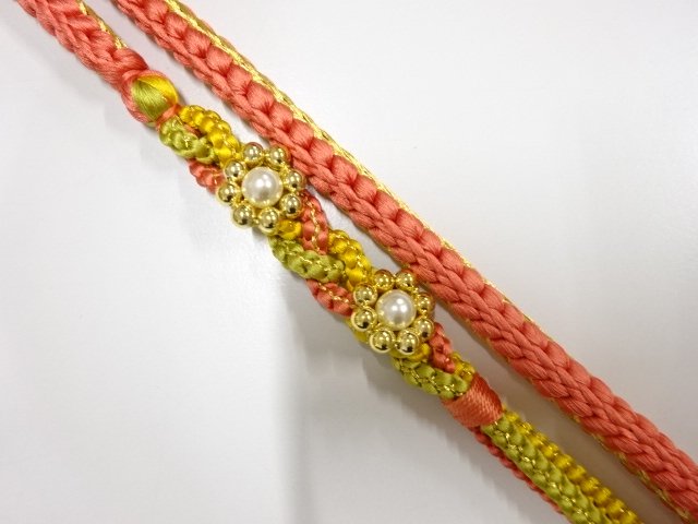 JAPANESE HAND-TIED OBIJIME CORD FOR FURISODE / UNUSED