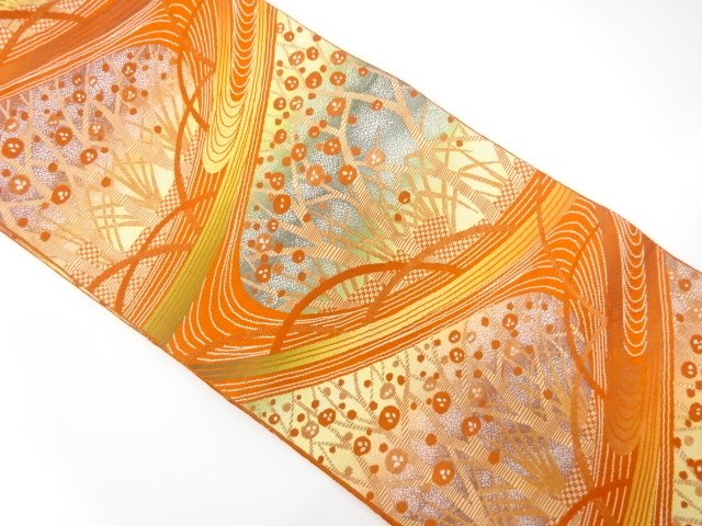 JAPANESE NAGOYA OBI / WOVEN ABSTRACT BRANCH UME